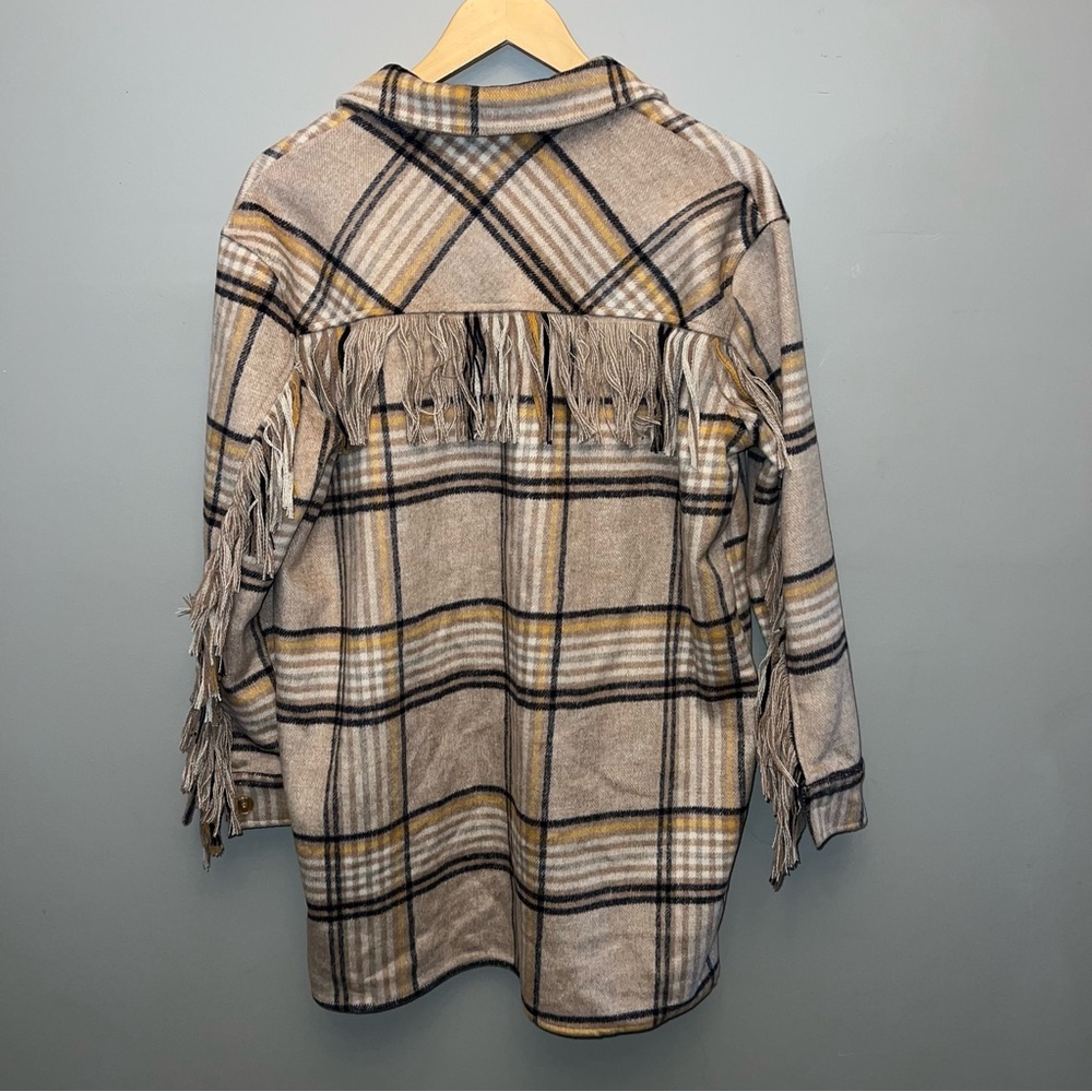 Plaid Fringe Jacket/Shacket - Picture 4 of 7